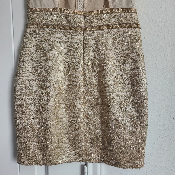 Gold Label Wow Couture Beaded & Gold Sequins Size Medium - Picture 7 of 10